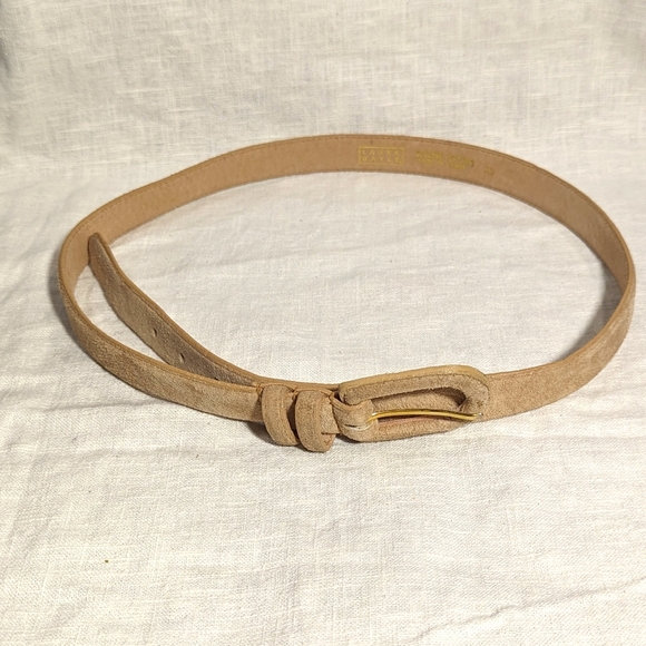 Lot of 2 Laura Gayle Suede Leather Belts Brown Tan Women's Sz XL - Picture 3 of 11